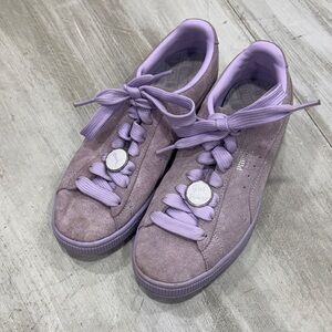 Puma Women's Lavender Suede Sneakers